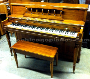 Used Baldwin Acrosonic Colonia American pine console piano from Chicago Pianos . com