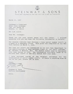 steinway letter